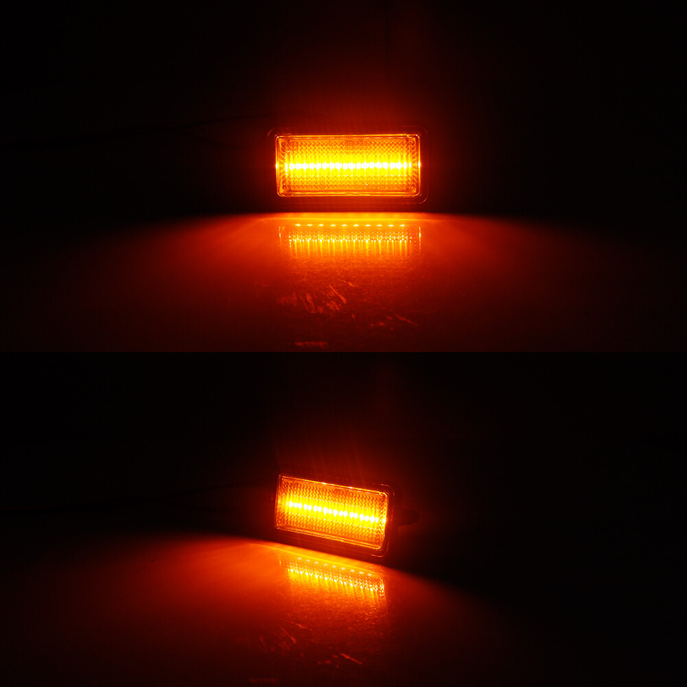 For 68-69 Camaro Impala Nova Smoked LED Front Amber+Rear Red Side Marker Lights