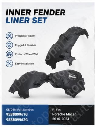Fit 2015-2024 Porsche Macan Front Driver & Passenger Side Inner Fender Liners US