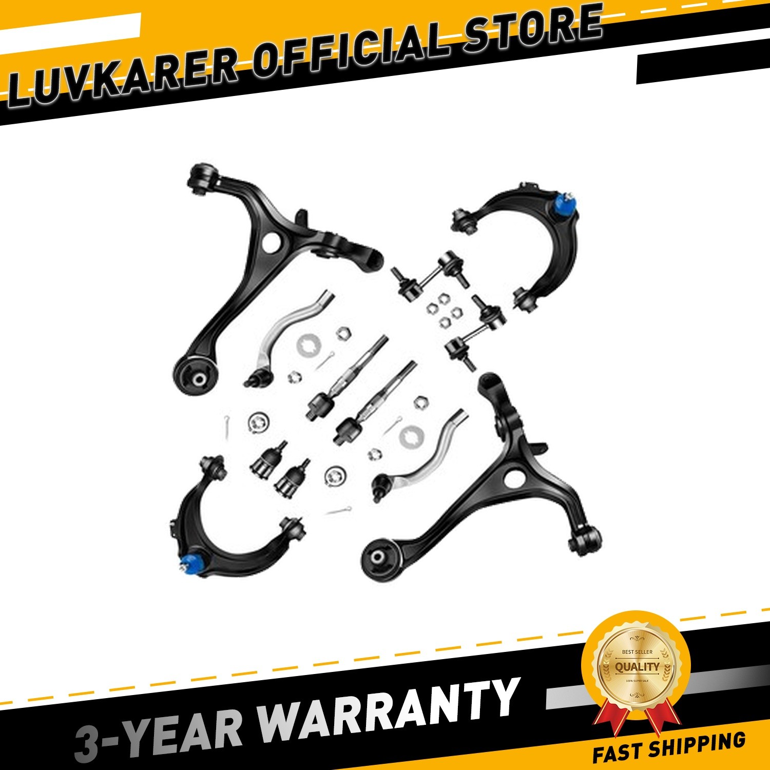 Front Upper Lower Control Arms w/Ball Joint kit For 2003-2007 Honda