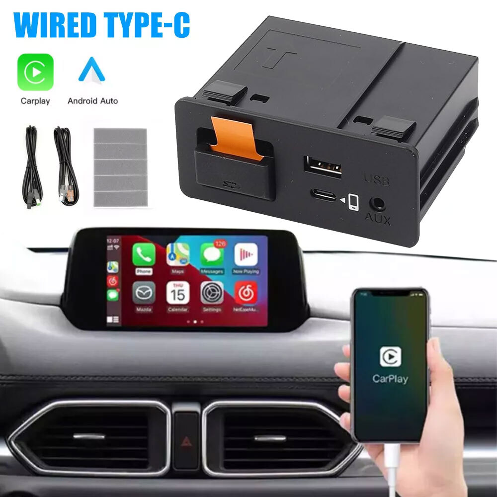 Wired Type-C CarPlay Android Auto Retrofit Kit TK78-66-9U0C For Mazda CX-3 MX-5