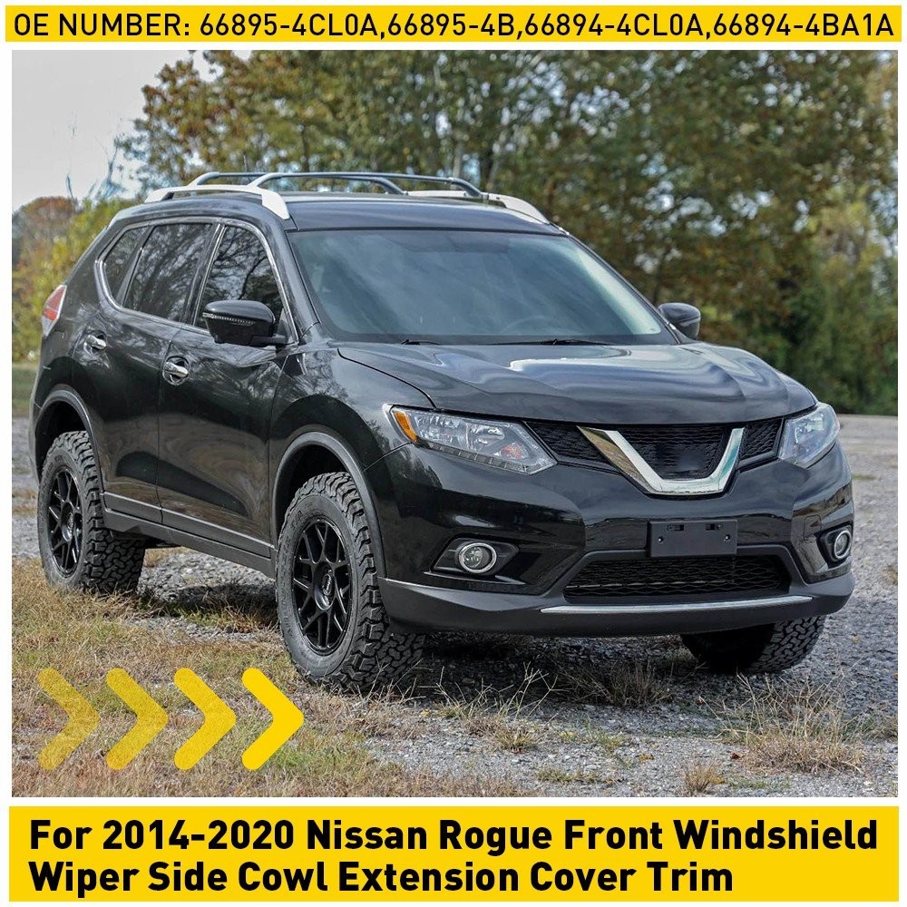 2Pcs Front Wiper Side Cowl Extension Covers For Nissan Rogue 2014-20 66895-4CL0A