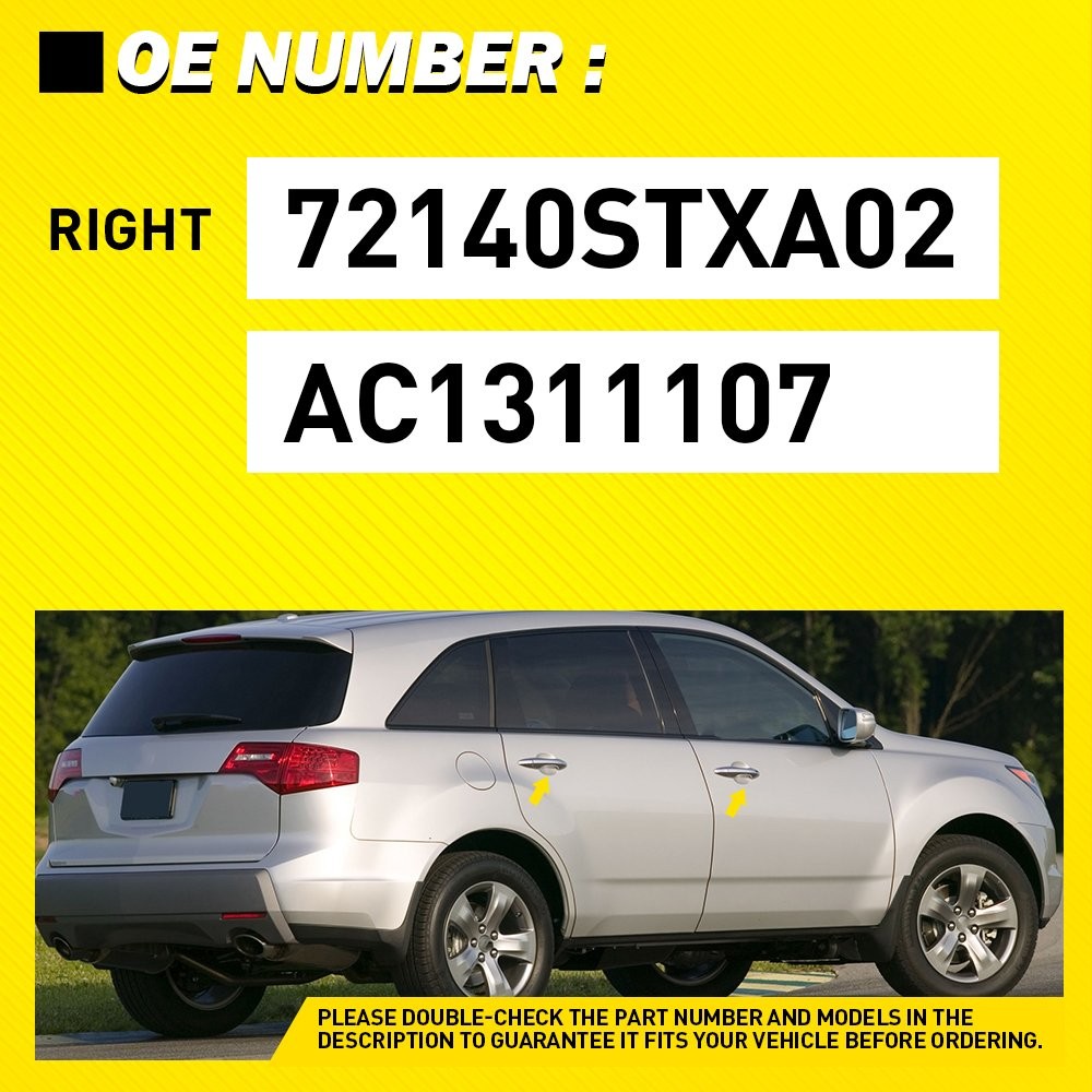 Right Passenger Side Exterior Outer Door Handle For 2007-2013 Acura MDX Chrome