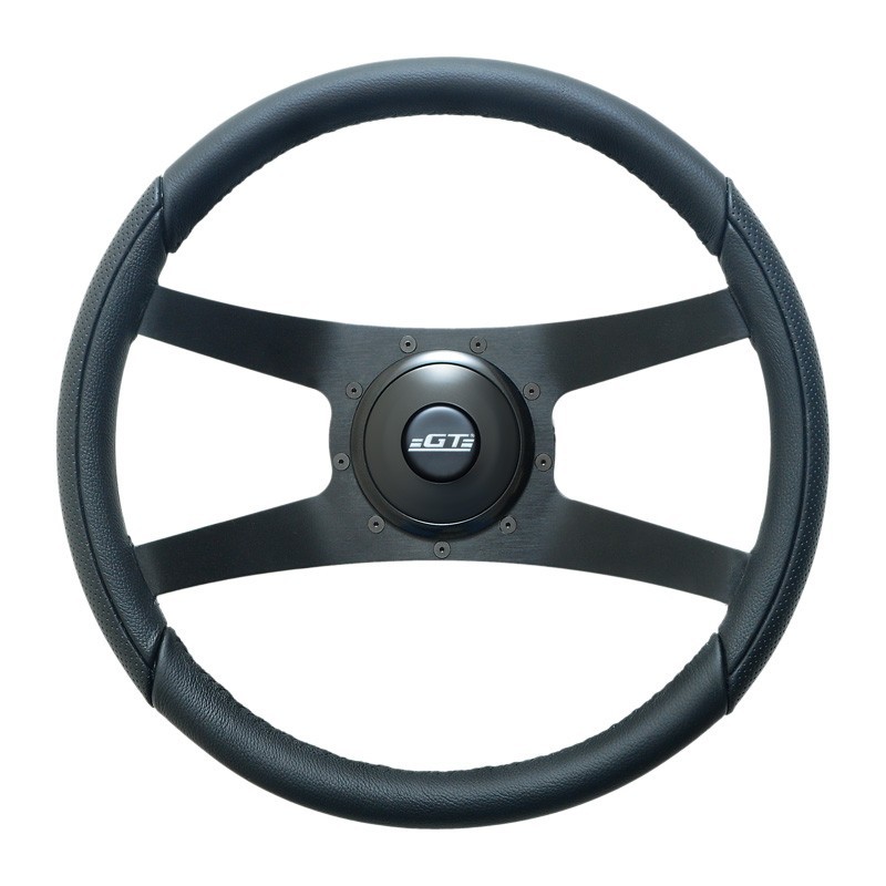 52-5375 GT9 Camaro/GM Style Wheel, Sport, Leather, Black Anodized Spokes
