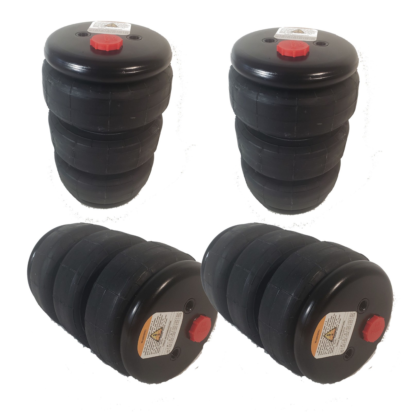 Air Suspension Air Bags Air Springs #2400 Triple Bellow 5″ Diameter Set of 4