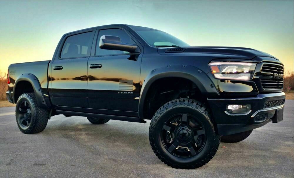 Pocket Rivet style fender flares fits DODGE RAM 1500 2019-2021 paintable finish