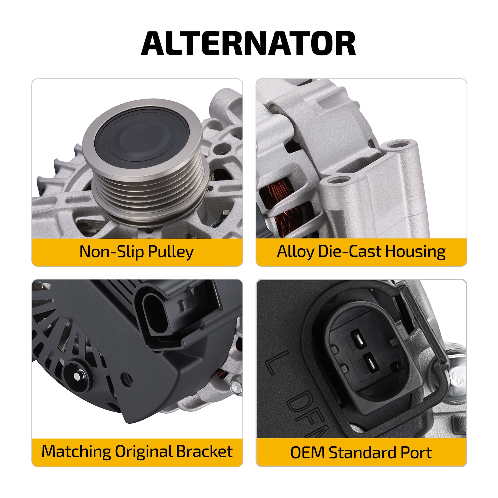 For Audi TT Quattro 2.0L 2011-2014 Alternator 140A 12V CW 6-Groove TG14C019