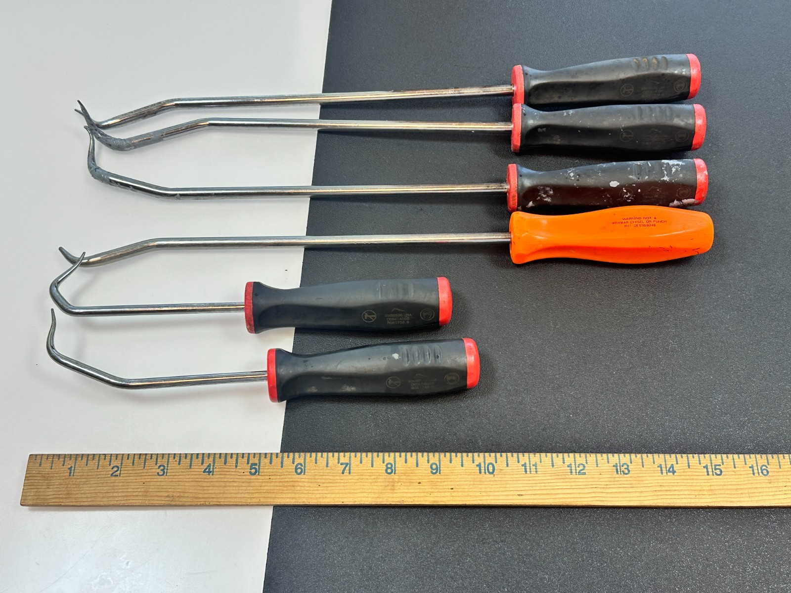 ?? Snap-on Tools USA 6pc RED Soft Soft Grip Radiator Hose Pick Set, (1) Orange