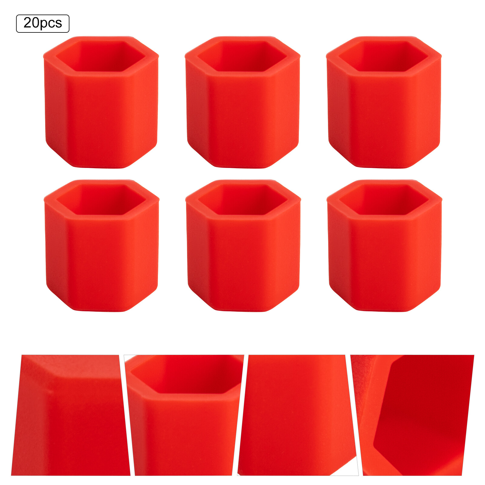 20 Pack 17mm Hex Bolt Car Wheel Lug Nut Cover Hub Screw Cover Protective Cap Red