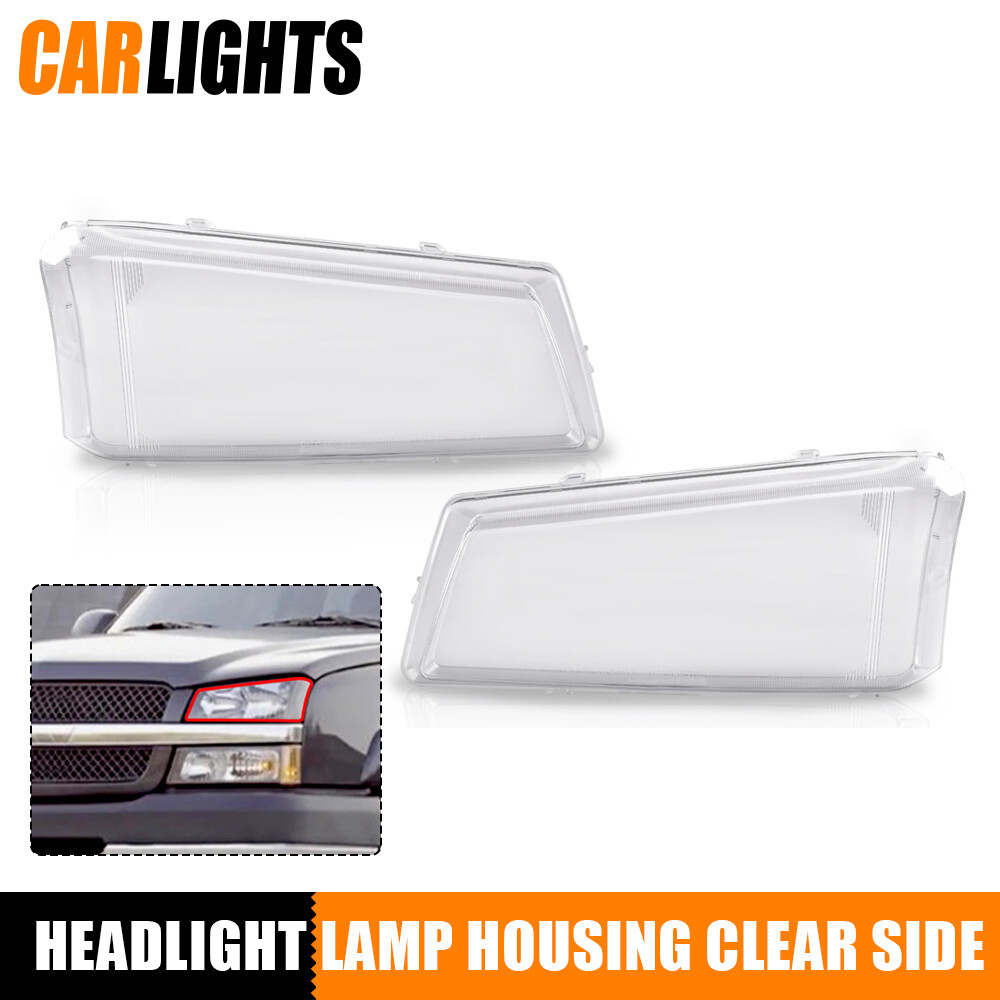 2PC Clear Housing Headlights Lens Cover Fit For 03-07 Chevy Silverado 1500-3500