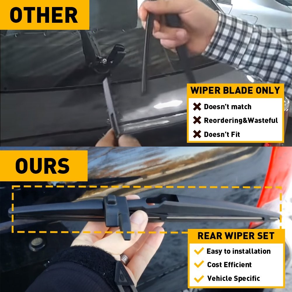 Rear windowshield glass Wiper Arm & Blade Fit 4RUNNER black Toyota ABS+ RUBBER