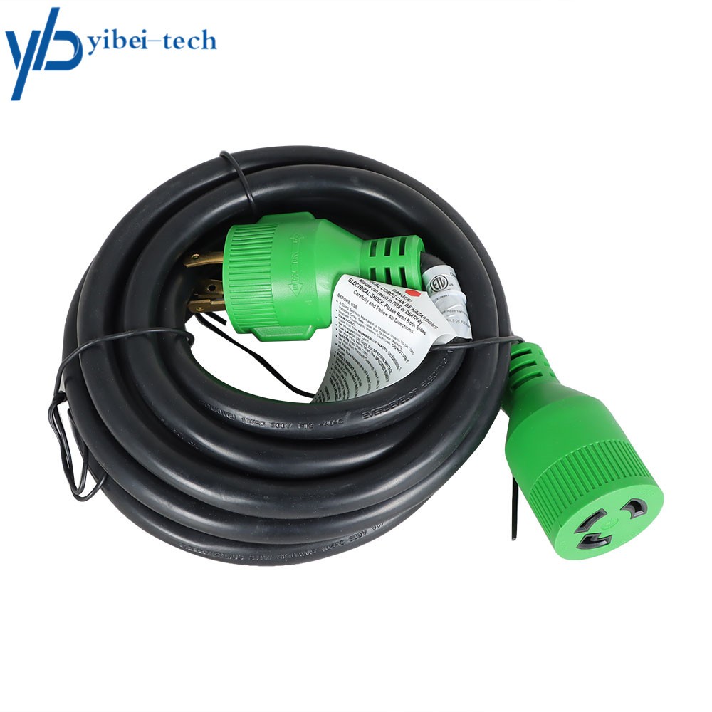 15FT 30 Amp 3 Prong Generator Extension Cord NEMA L5-30P/R Twist Lock 125V 3750W