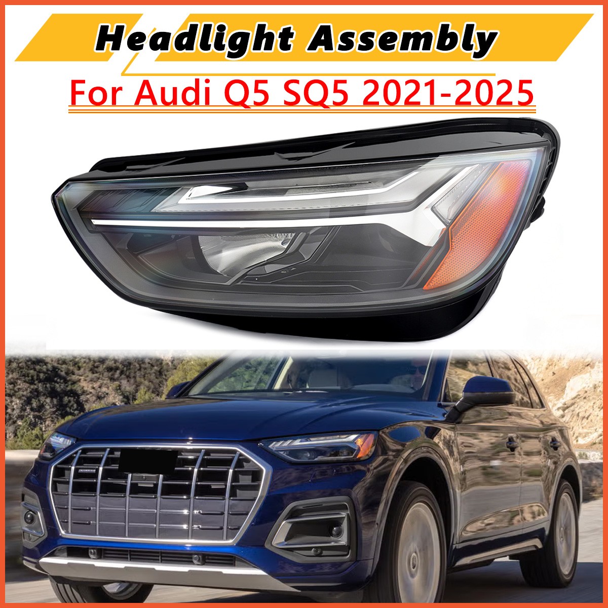 Left Side LED Headlight Headlamp Assembly 80A941033H For 2021-2025 AUDI Q5 SQ5