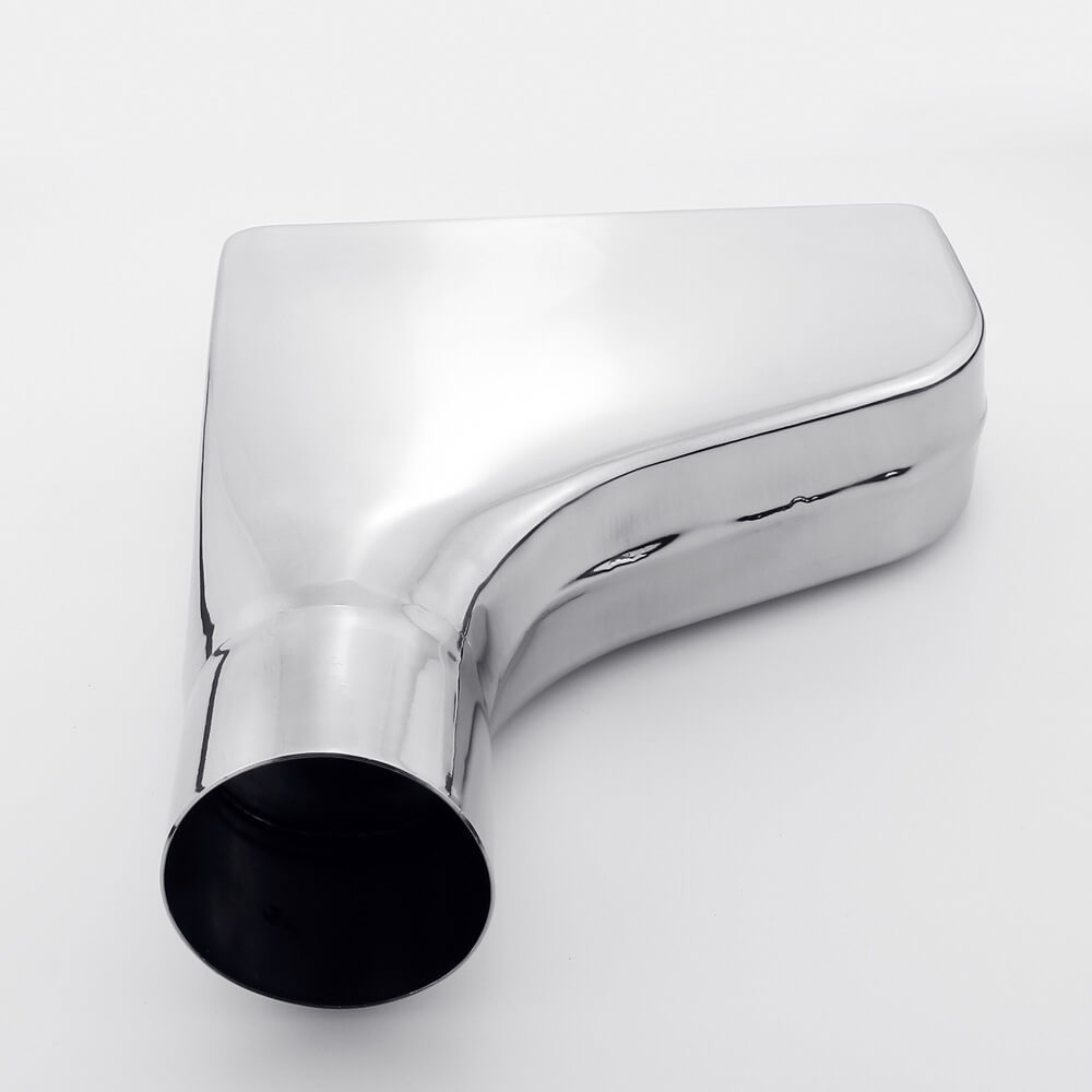 Offset 2.25″ inlet Rectangle Square Exhaust Tip 10″ Long Stainless Steel Rolled
