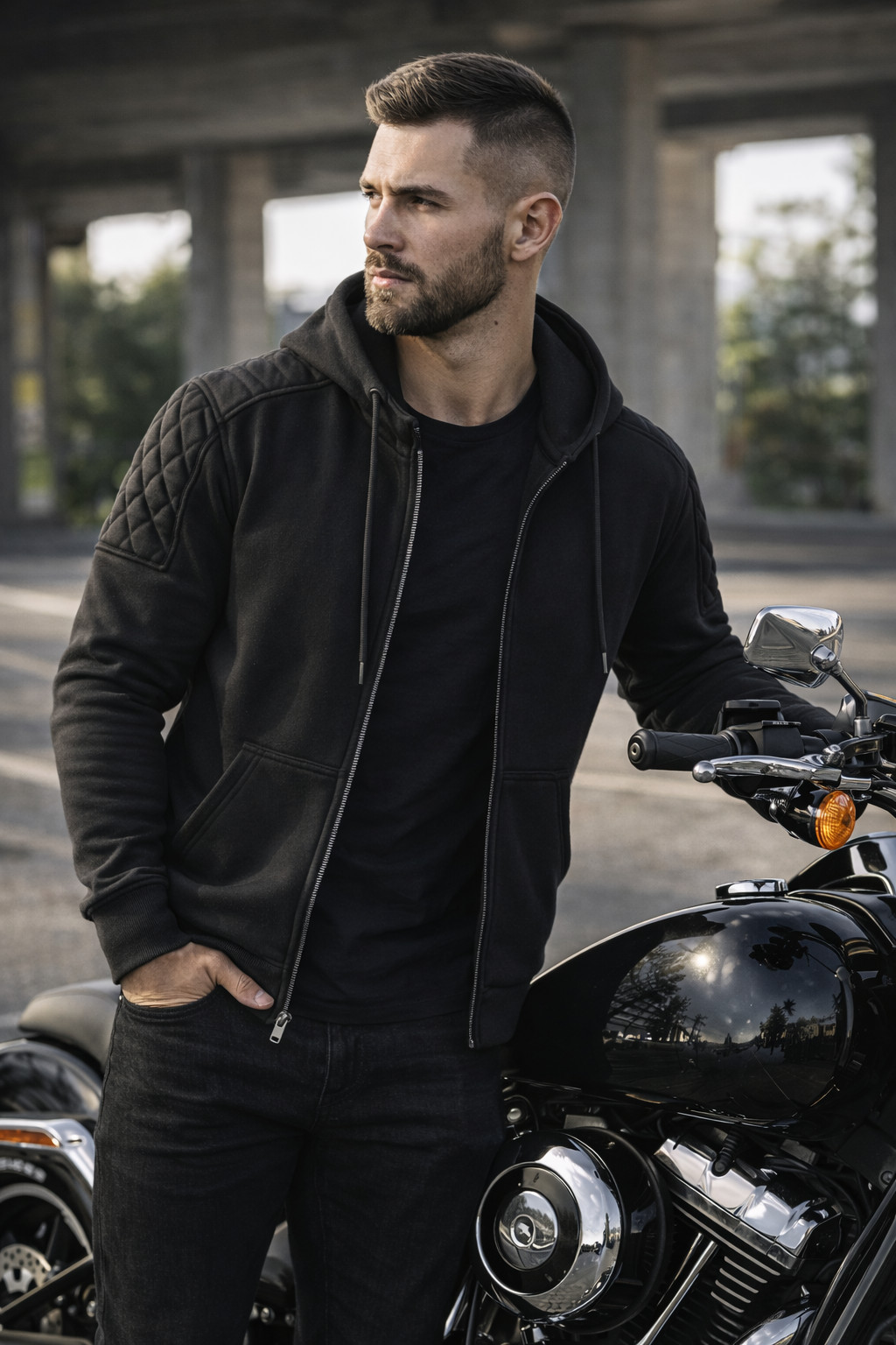 Riparo Men’s Motorcycle/Motorbike Hoodie Jacket w/ CE Armor w/Aramid Lining