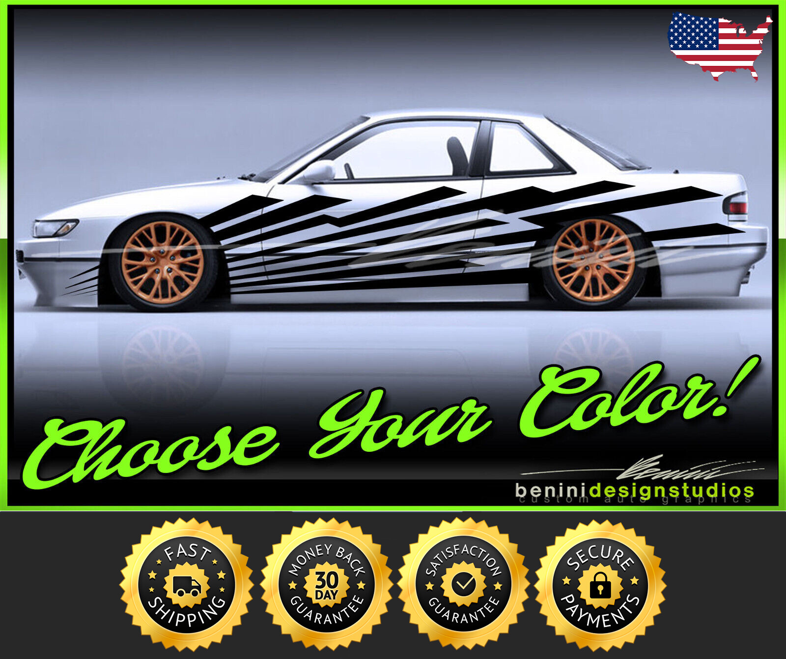 Drift Livery Vinyl Graphics Universal 240SX S12 S13 S14 S15 Silvia FITS ANY CAR3