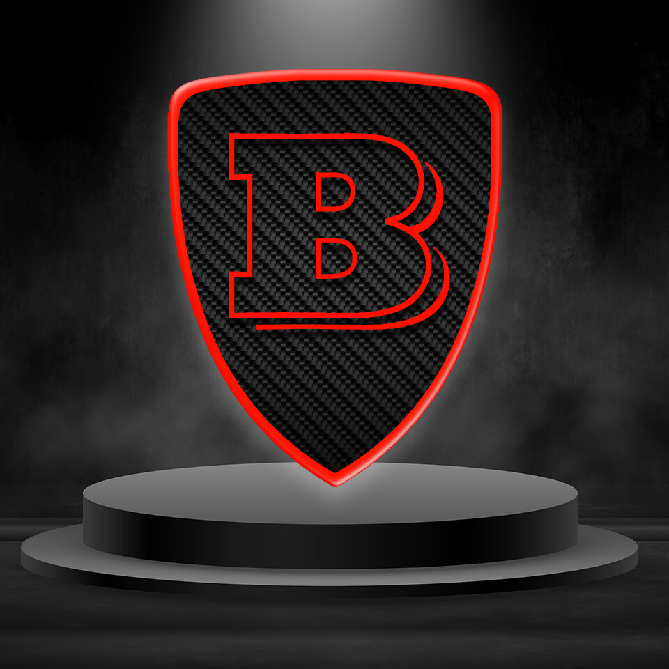 Brabus Sticker | Side Badge Decal | Fender Logo Hood Trunk Laptop Smartphone etc