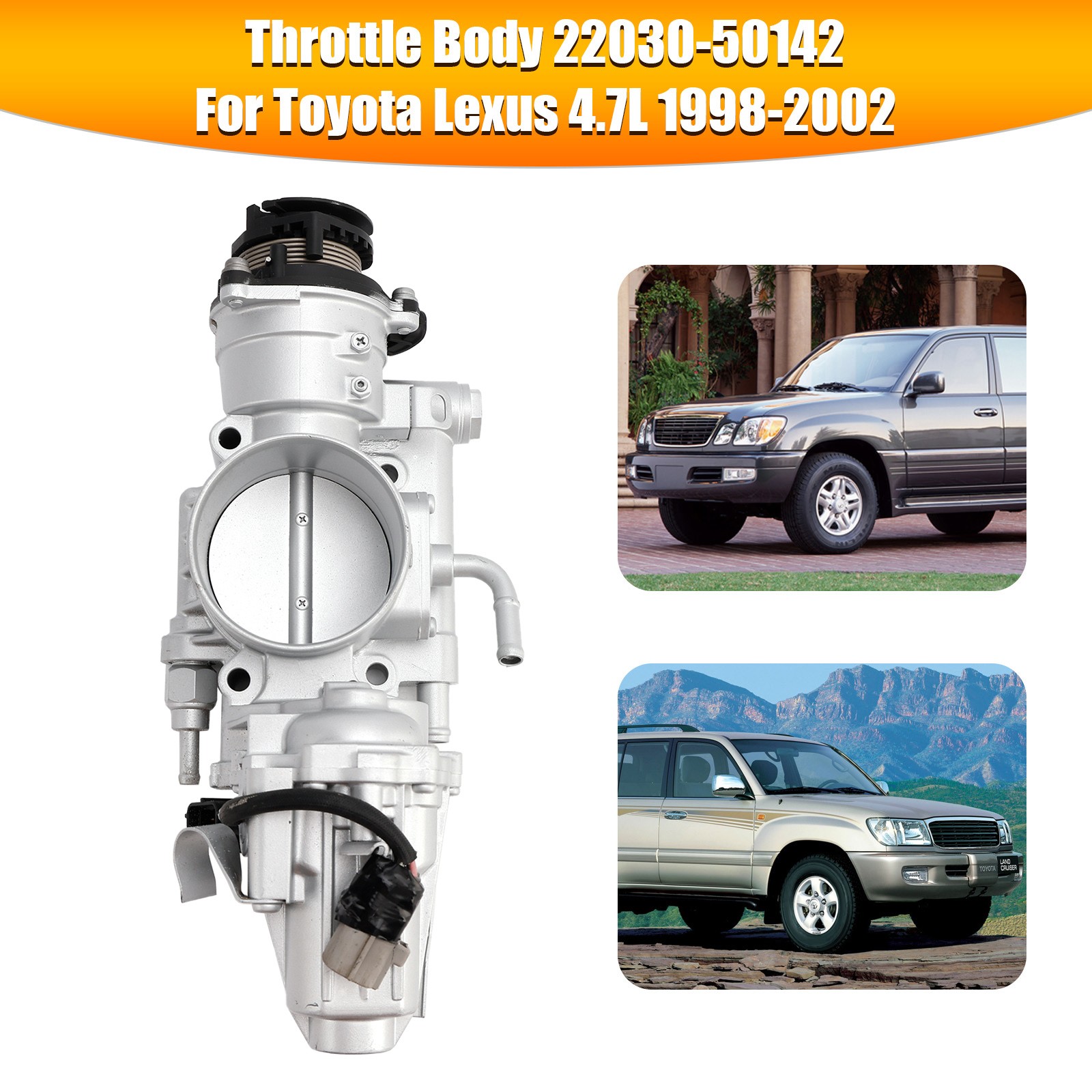 Throttle Body 22030-50142 For Toyota Land Cruiser Lexus LX470 4.7L 1998-2002 01