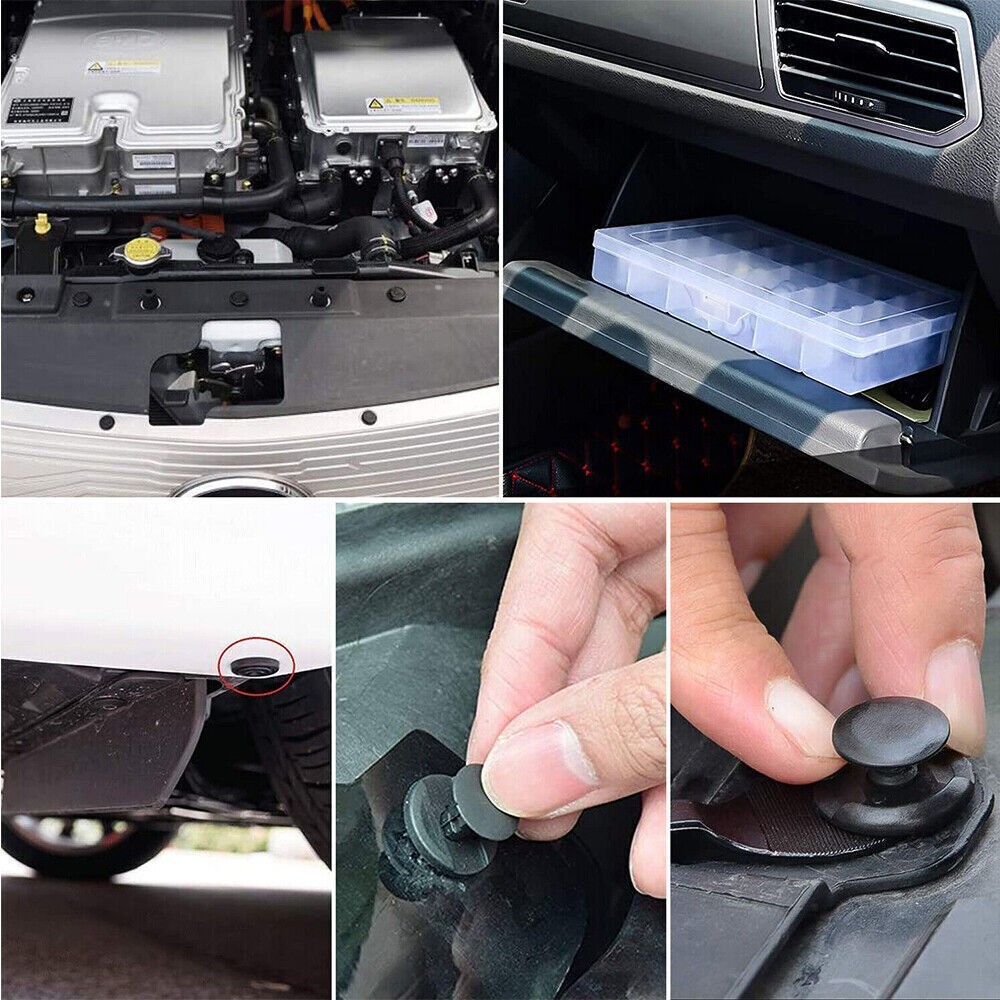 Fastener Clips Trunk Screw Rivets Set 100pcs Car Bumper Fender for Auto Plastic*