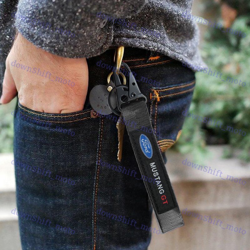 Universal Keychain Metal key Ring Hook Strap Lanyard Nylon for MUSTANG GT NEW
