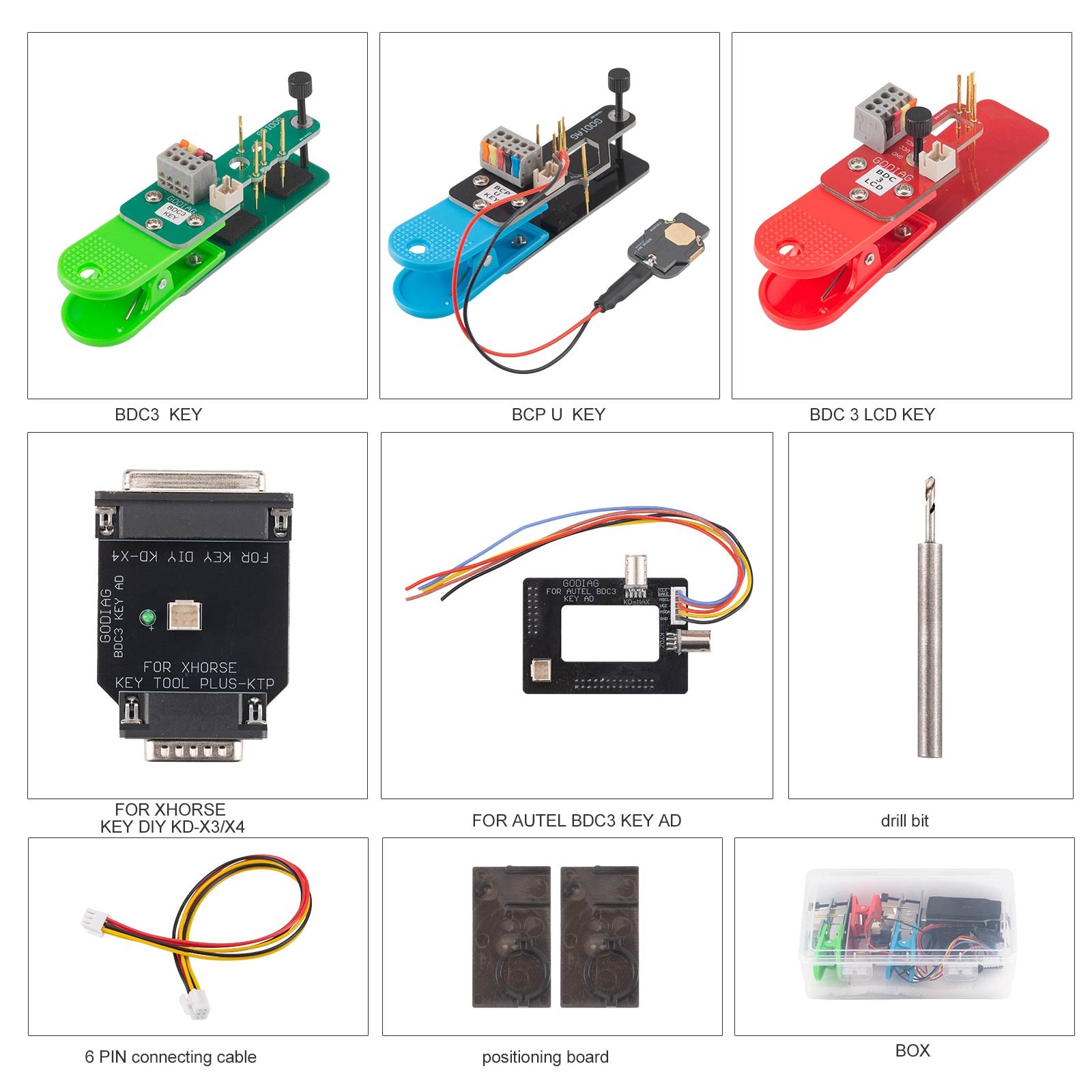 GODIAG BDC3 Adapter Kit BDC03 Key/ BCP U Key/ BDC3 LCD Key for XHORSE, AUTEL