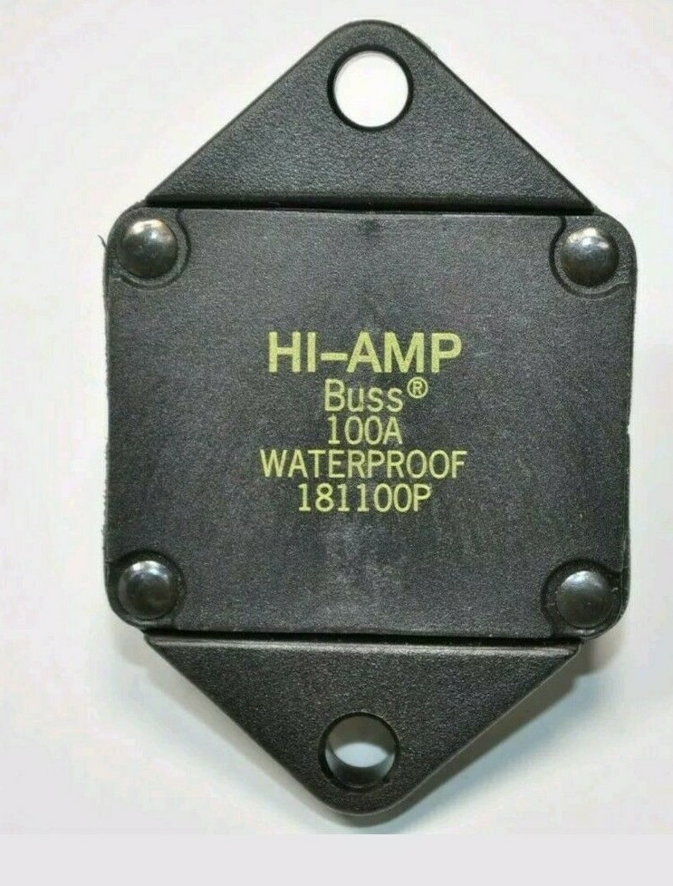 NEW Bussmann 181100P HI-AMP 100 Amp DC Waterproof Thermal Circuit Breaker