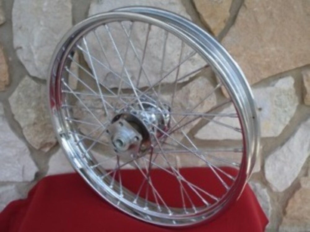 21″ 40 SPOKE WIDE GLIDE CHROME FRONT WHEEL FOR HARLEY SHOVEL 1980-83