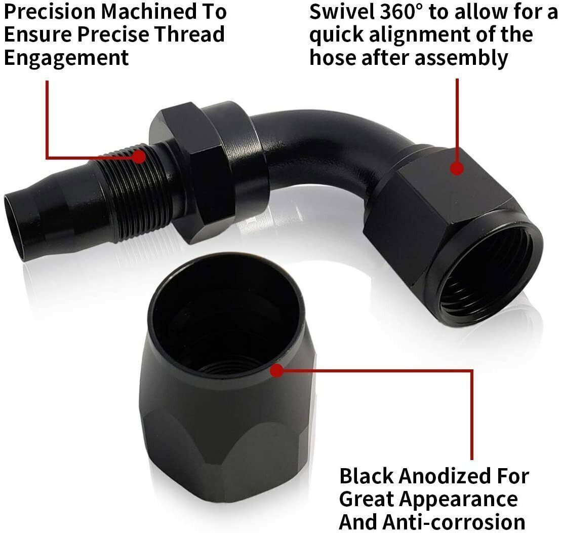 AN10 Fitting Stainless Steel Nylon Braided Oil Fuel Hose Line Fitting Clamp Kits