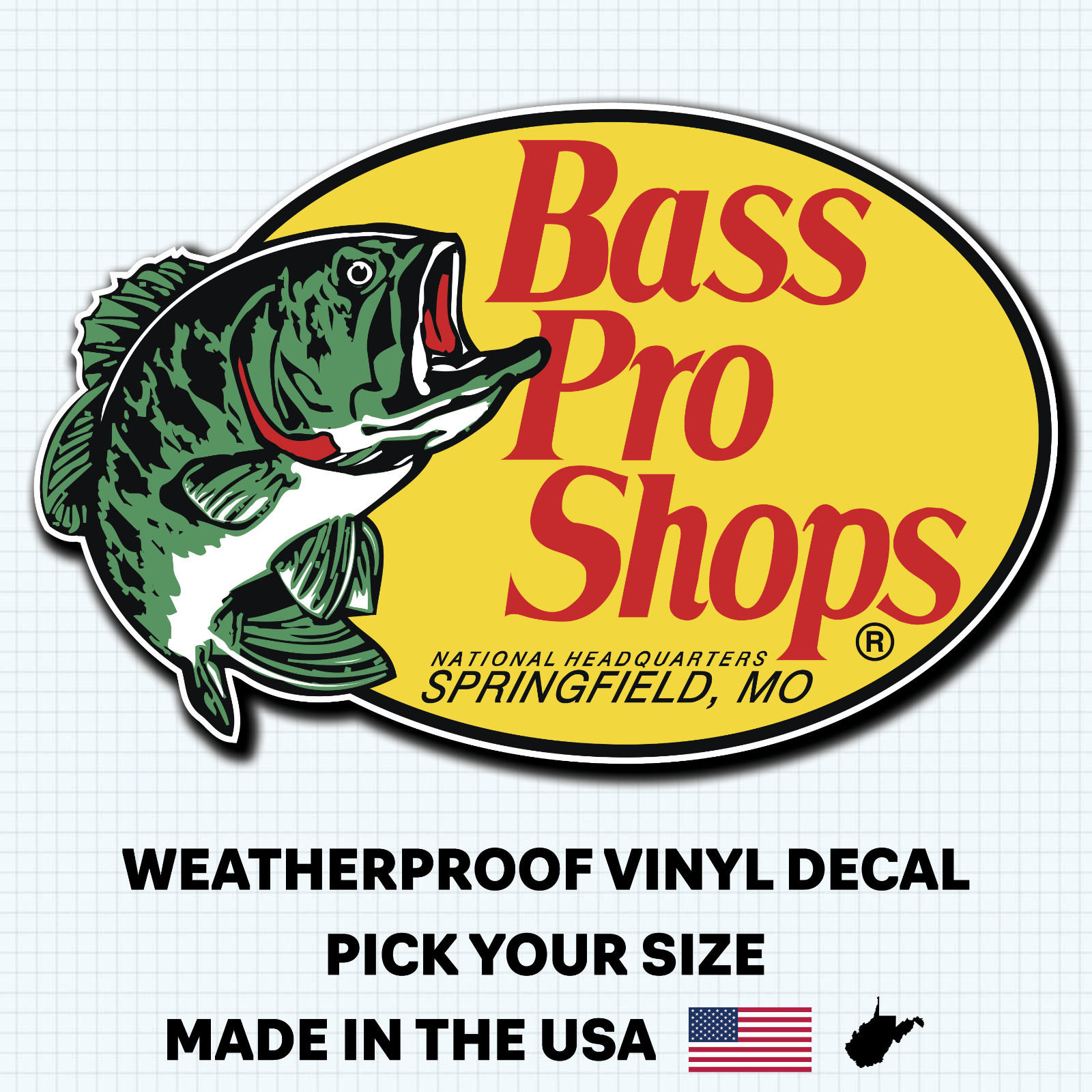 Bass Pro Shops Logo Die Cut Vinyl Sticker/Decal for Car Truck Cup PC