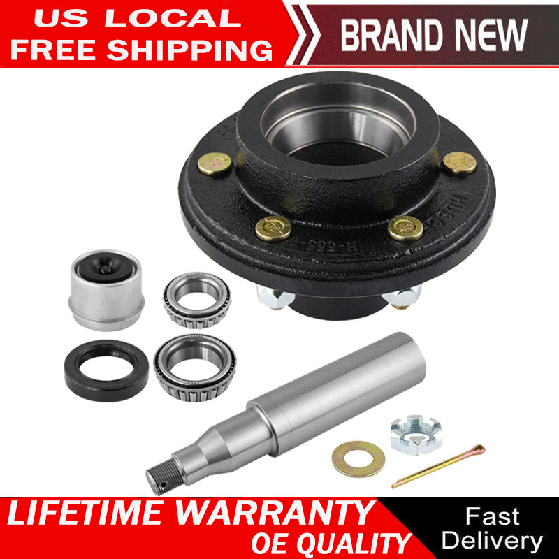 Trailer Axle Kit Assembly with 6×5.5″ Bolt Idler Hub & Round Spindle #42 SP22542