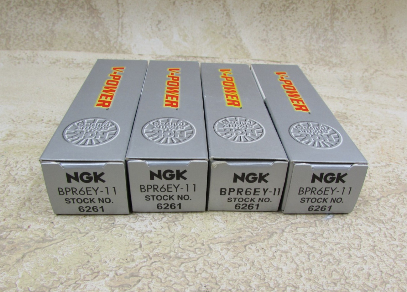4 PACK, NGK (6261) BPR6EY-11, V-Power Spark Plug, Made In Japan & Brazil