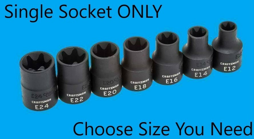 Craftsman 1/2 Drive Impact E-Torx Bit External Single Socket-Pick Your Size NEW