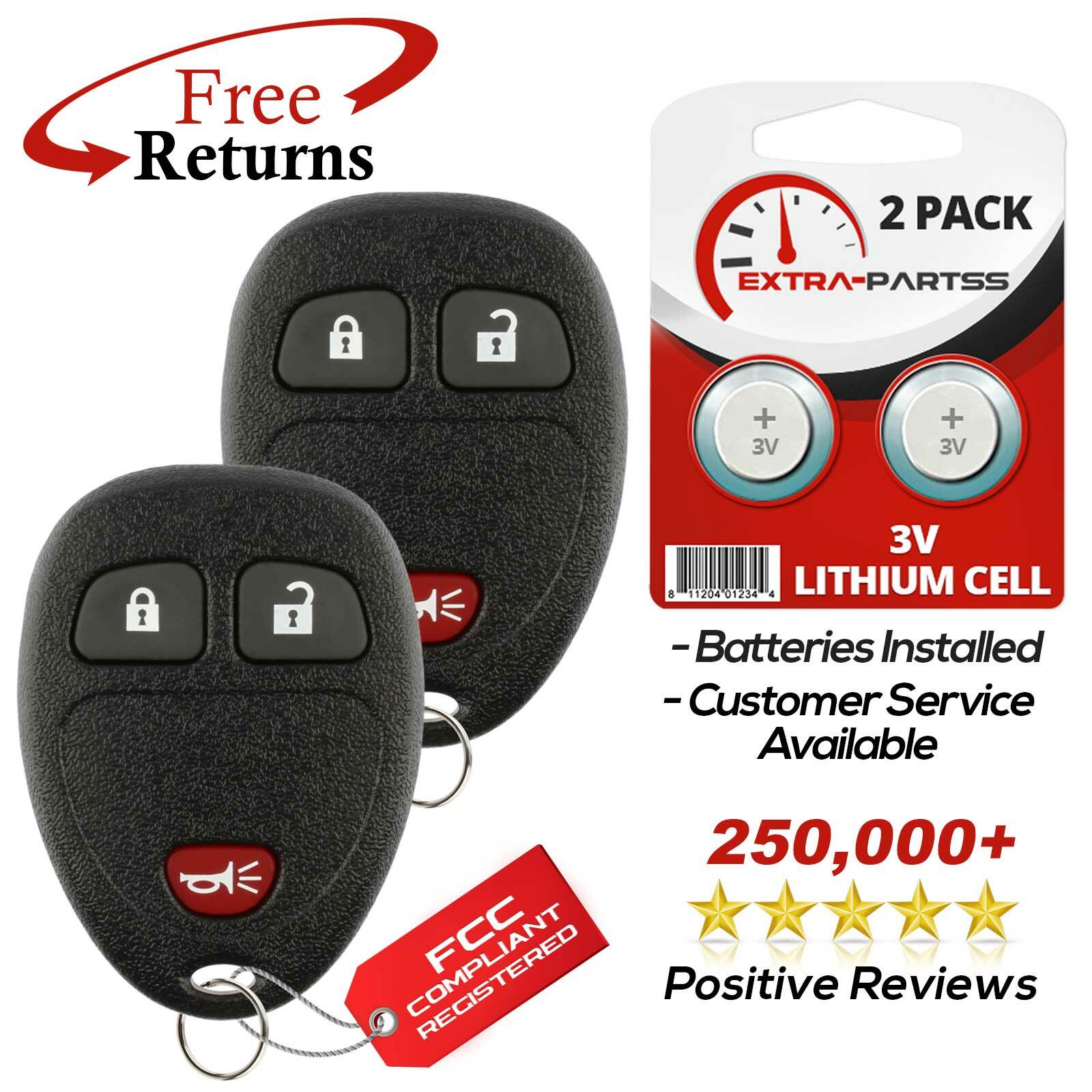 2 For 2006 2007 2008 2009 2010 2011 Chevrolet HHR Keyless Entry Remote Key Fob