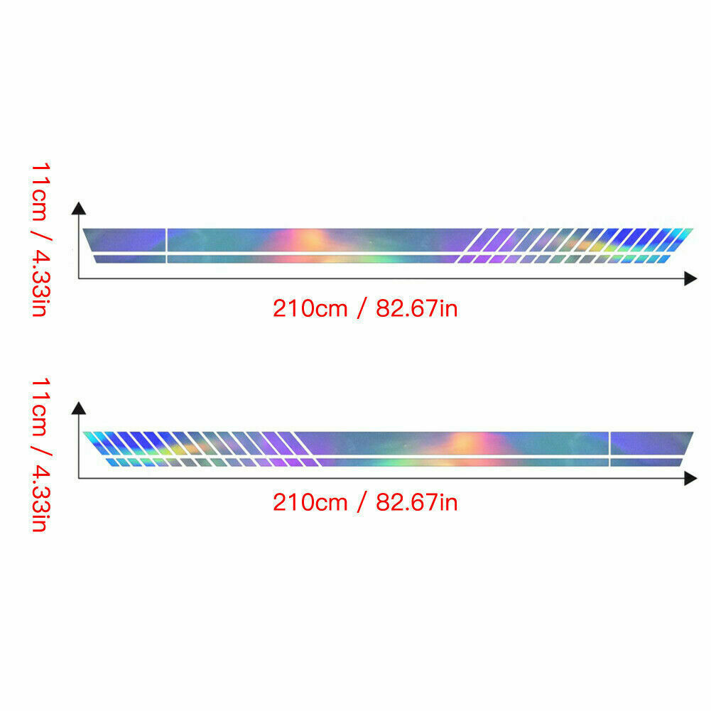 NEO Laser Sport Racing Stripes Car Body Side Door Skirt Decal Stickers Universal