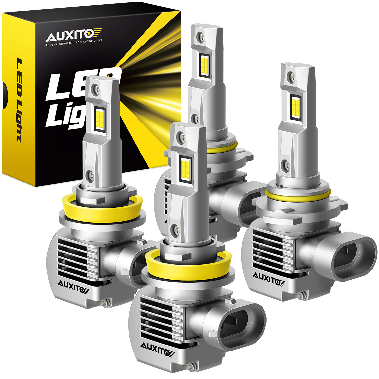 AUXITO LED Headlight Bulbs Conversion Kit 9005 H11 High Low Beam Bright White 4X