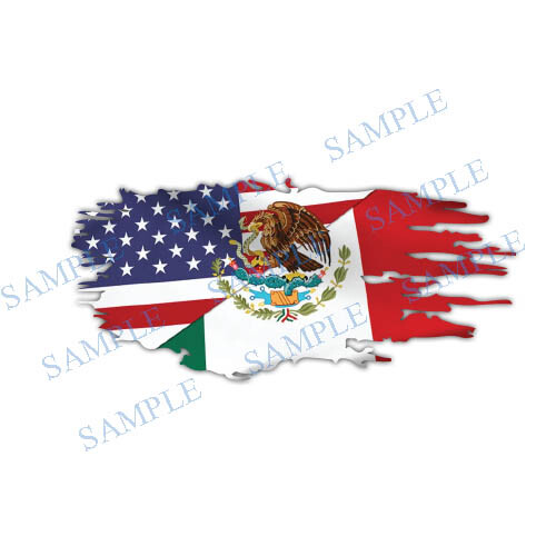 (2) Mexican American Flag Distressed Decal Sticker Car Truck Window Mexico USA