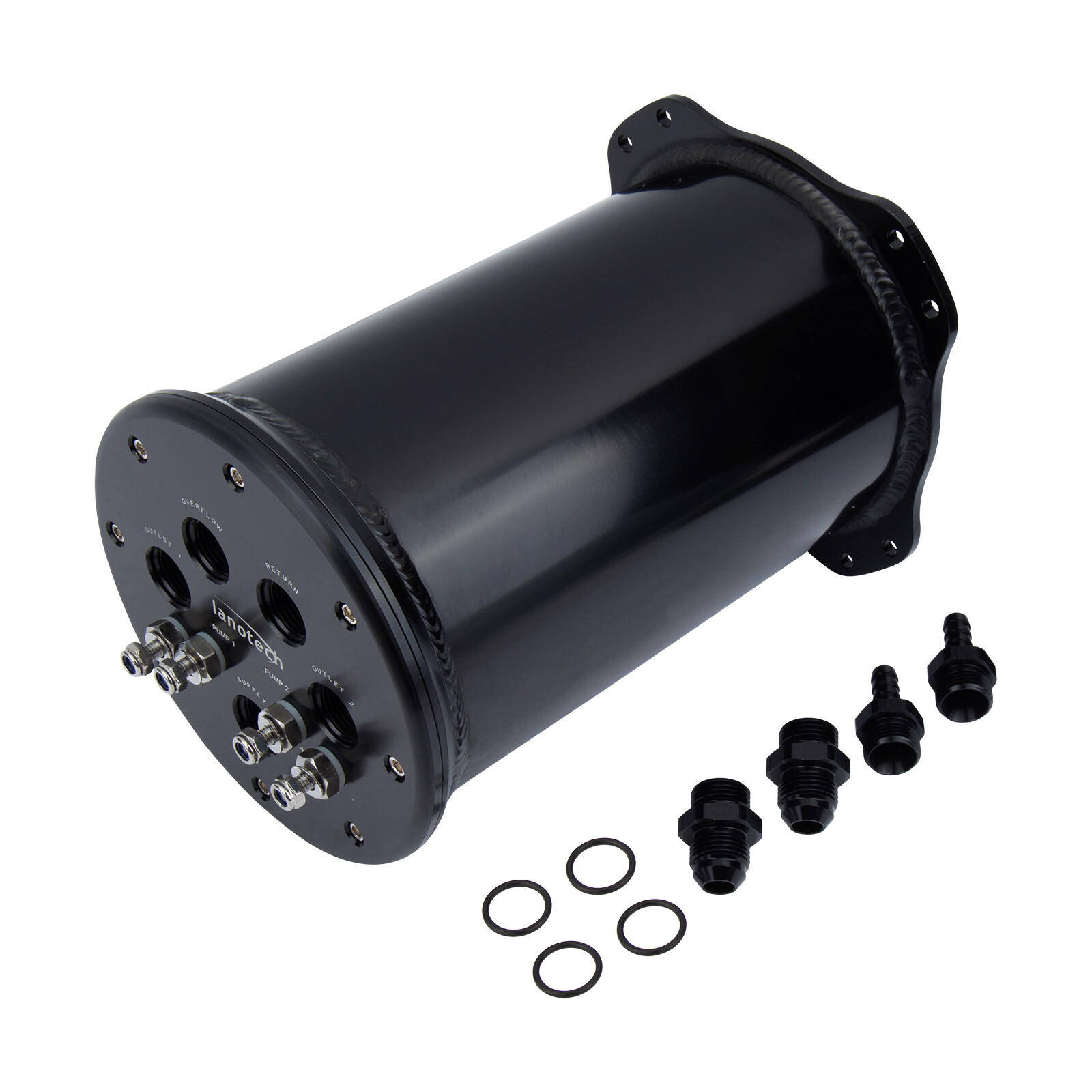 Aluminum 2.6L/2.8L 8AN Fuel Surge Tank For Single or Twin 39mm-40mm Intank Pumps