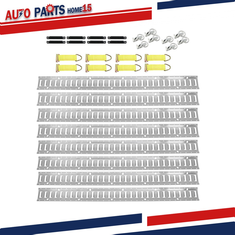 Silver 32 Pack 5 Foot E Track Rail Kit Zinc Plated For Cargo Trailers Trucks Van