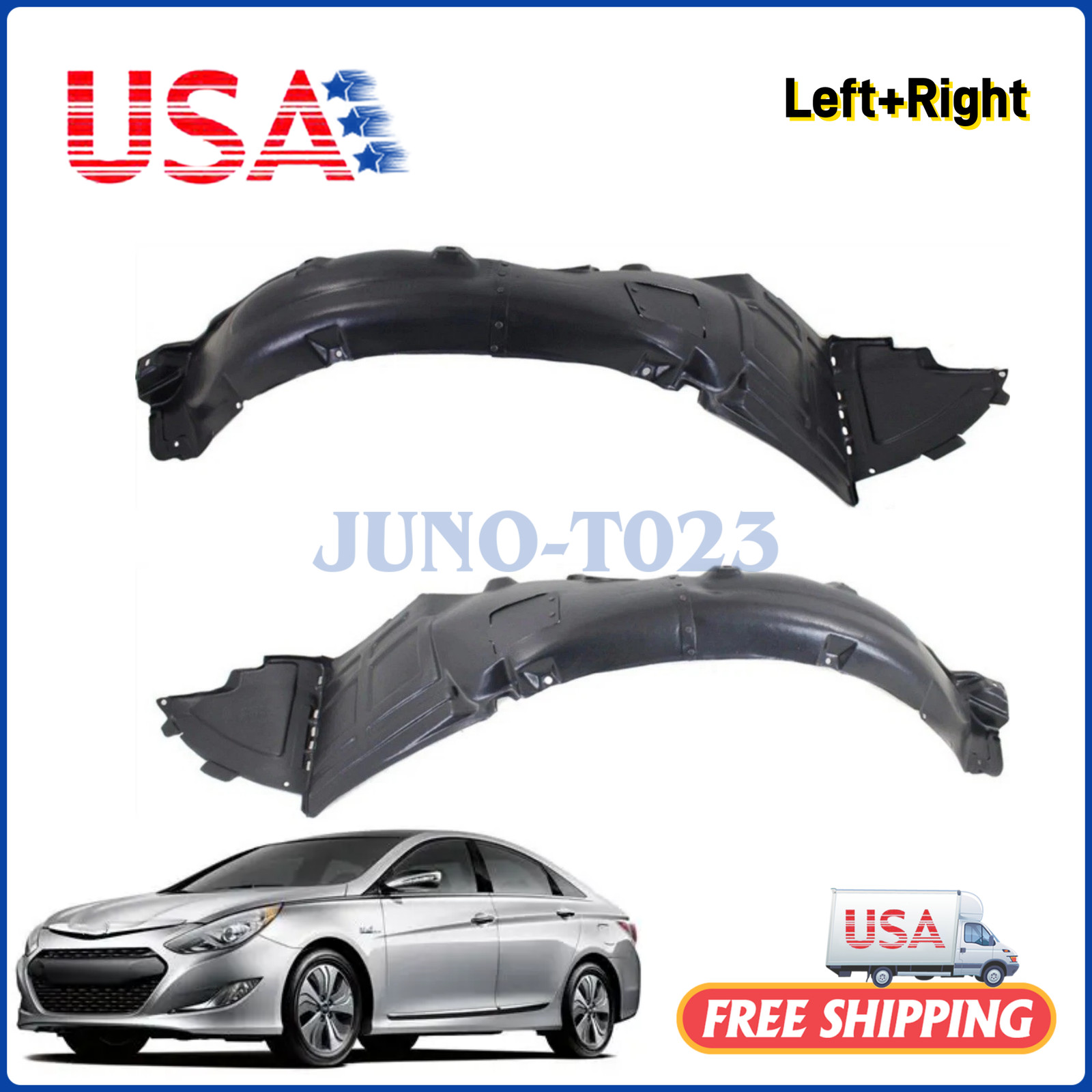 2PCS Front Left & Right Inner Fender Liners for Hyundai Sonata 2011 2012 2013