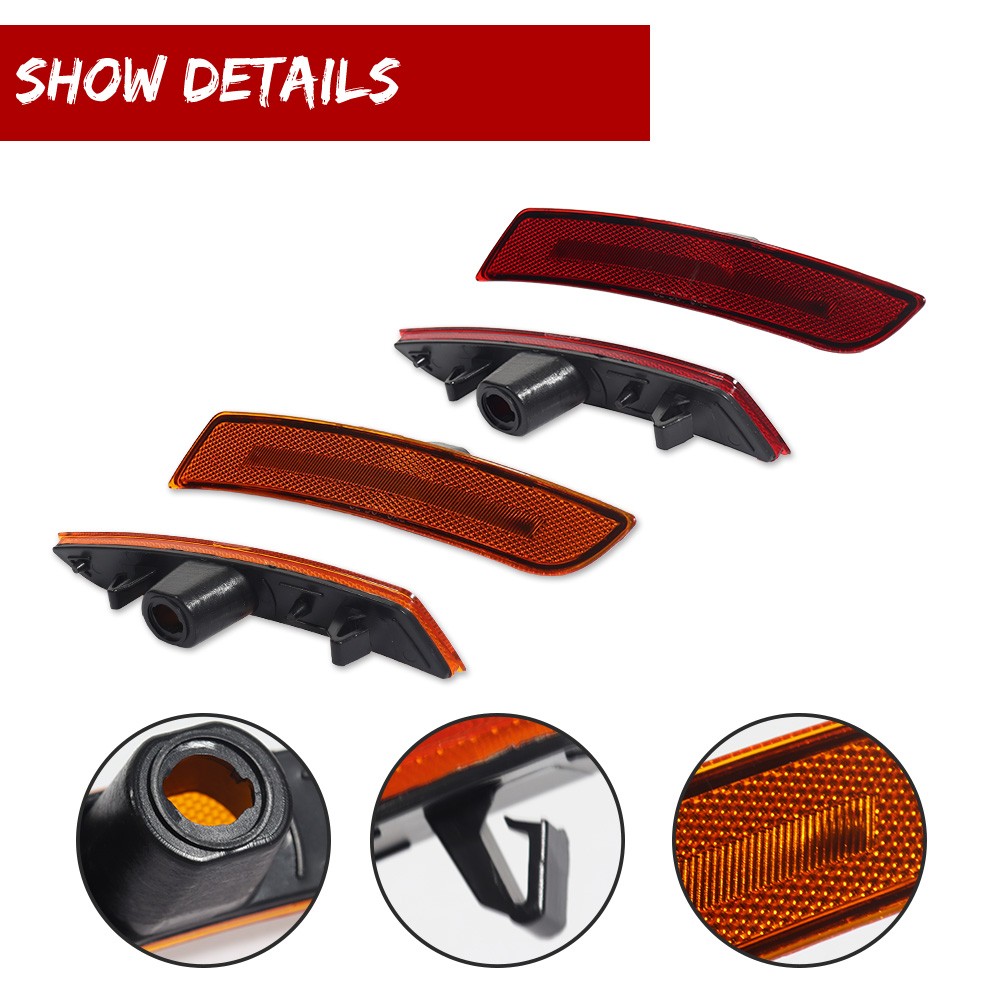 4PC Side Marker Light Front Rear Lens For Chevy Camaro 2016-2024 SS LT LS ZL1 RS
