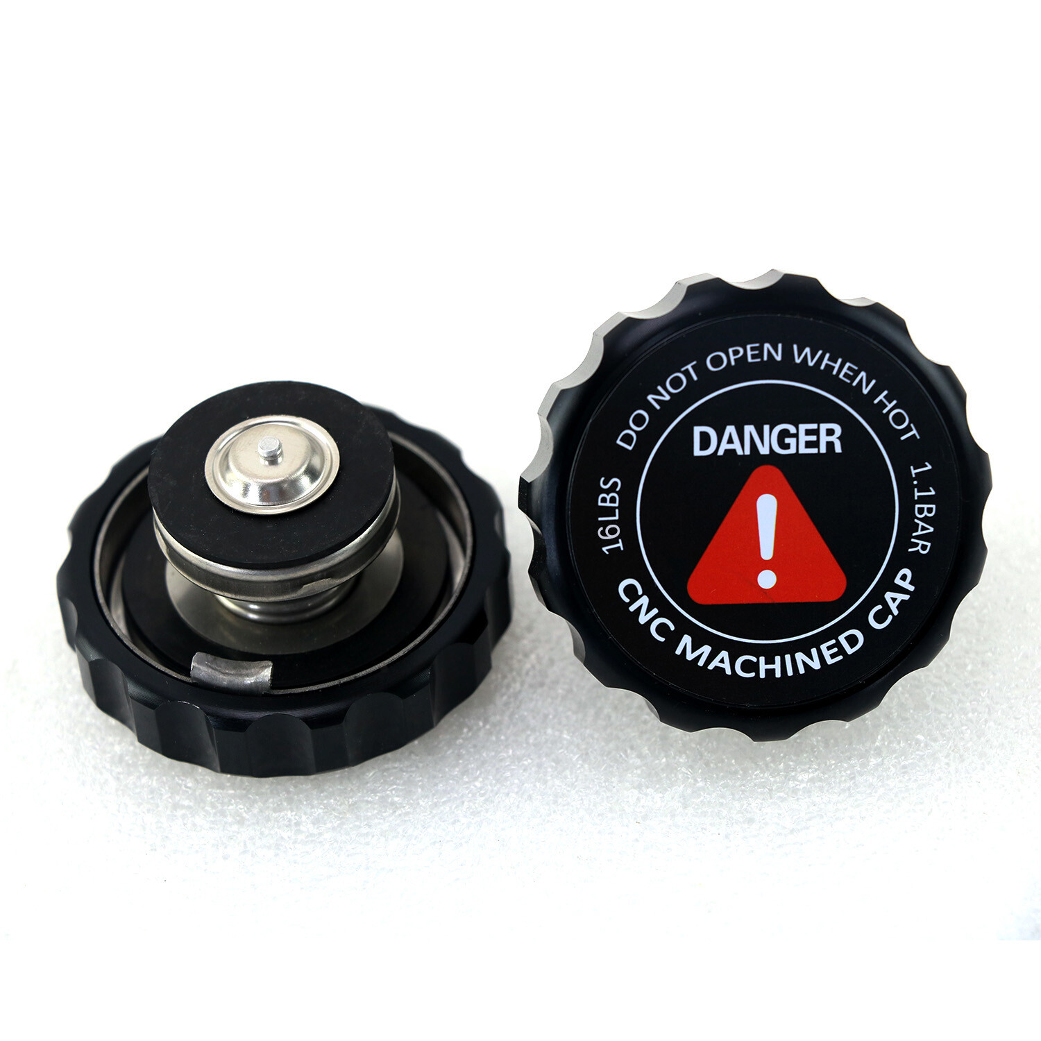 New Aluminum Racing Radiator CNC Precision Machined 1.1 Bar Black Cap