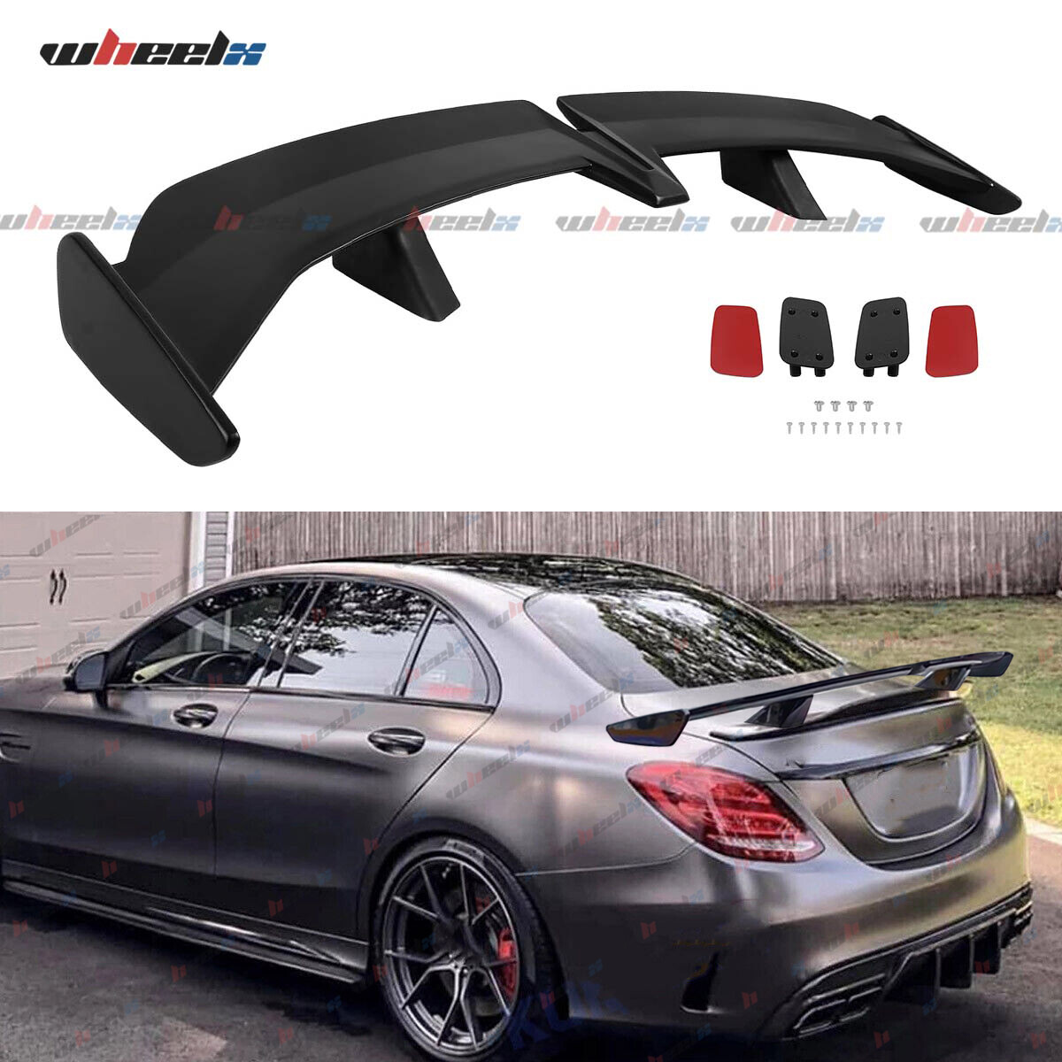 For Mercedes Benz W205 C200 C300 C43 AMG 15-21 54″ Rear Trunk Spoiler Wing Black