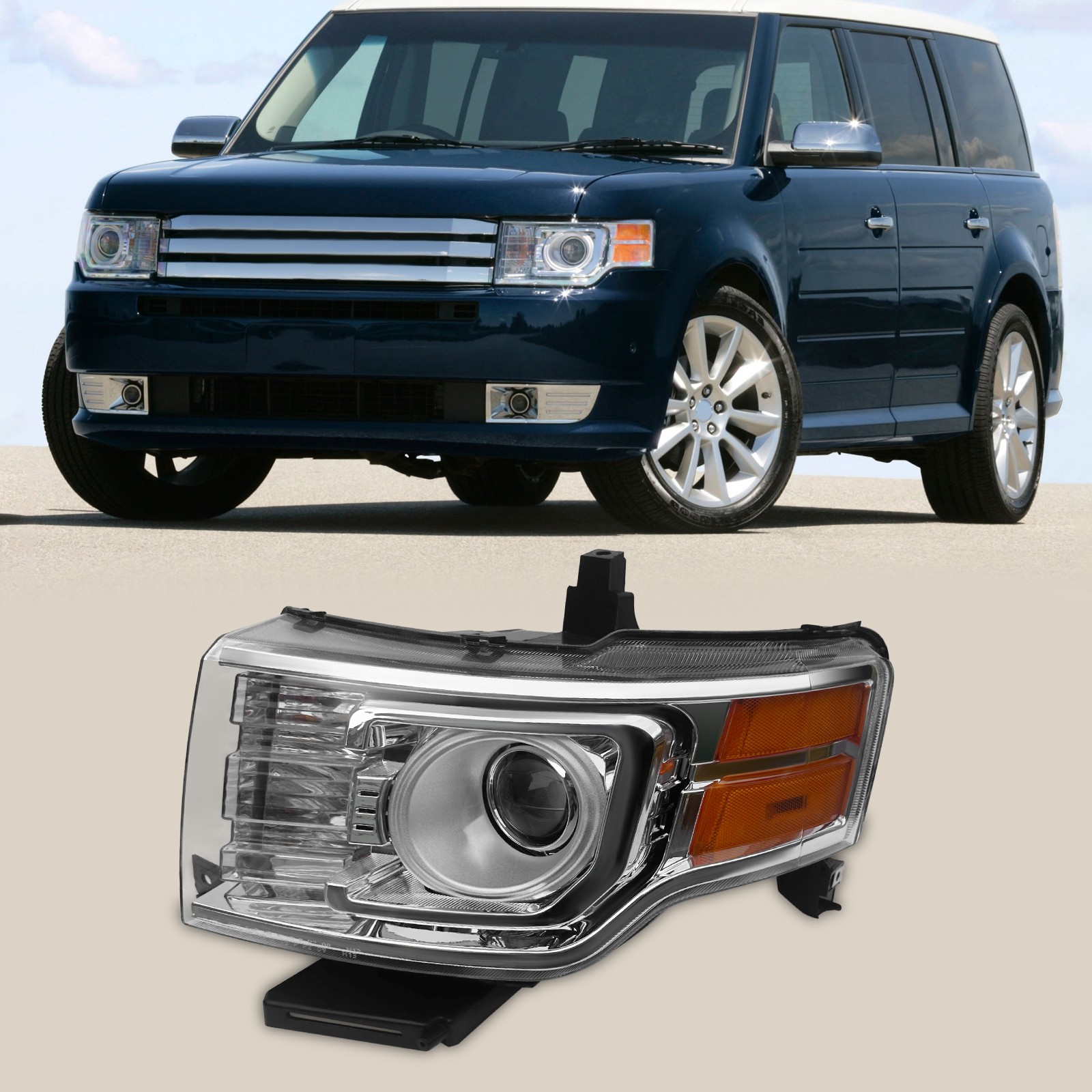 HID Headlight Left/Right Opt. For 2009-2012 Ford Flex Limited /Titanium Headlamp
