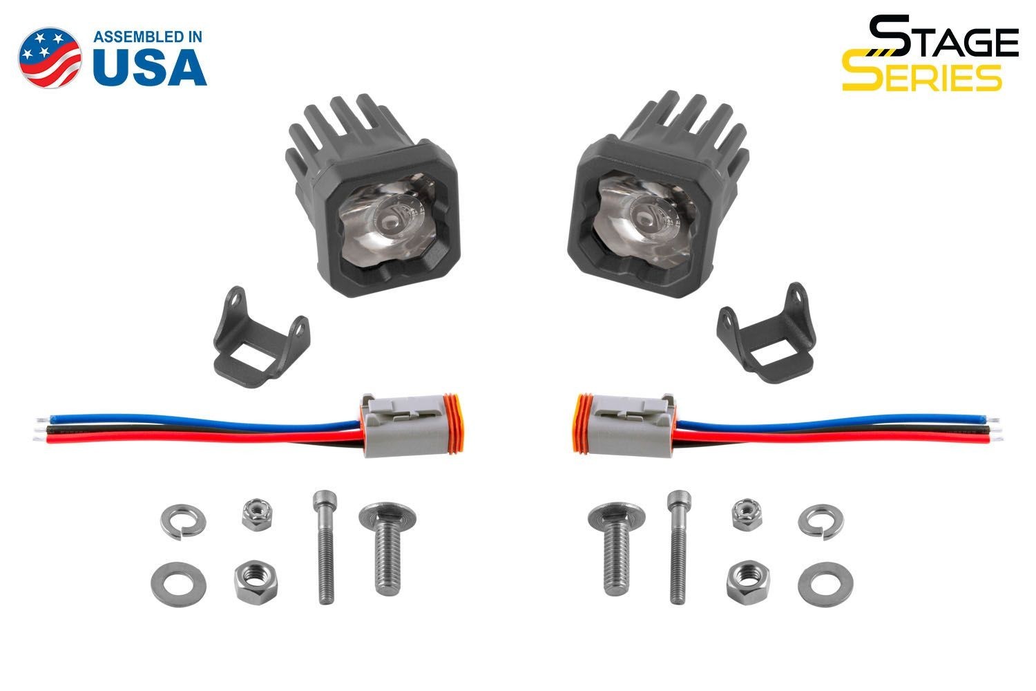 Diode Dynamics SSC1 White Sport Wide Standard LED Pods (Amber Backlight)
