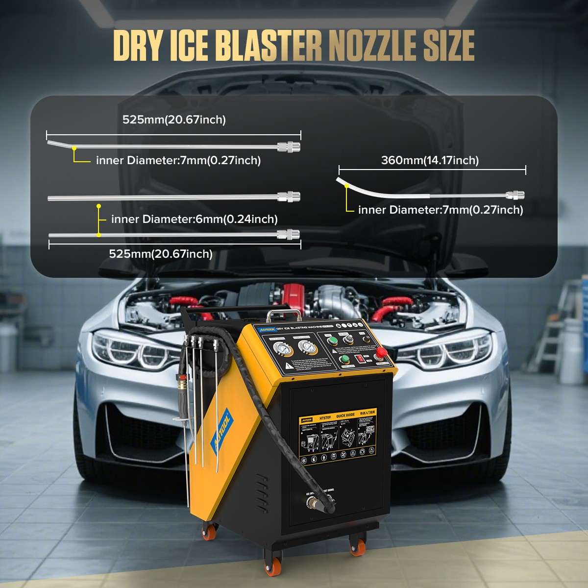 AUTOOL HTS709 Dry Ice Blaster Cleaning Machine Car Commercial Dry Ice Cleaner