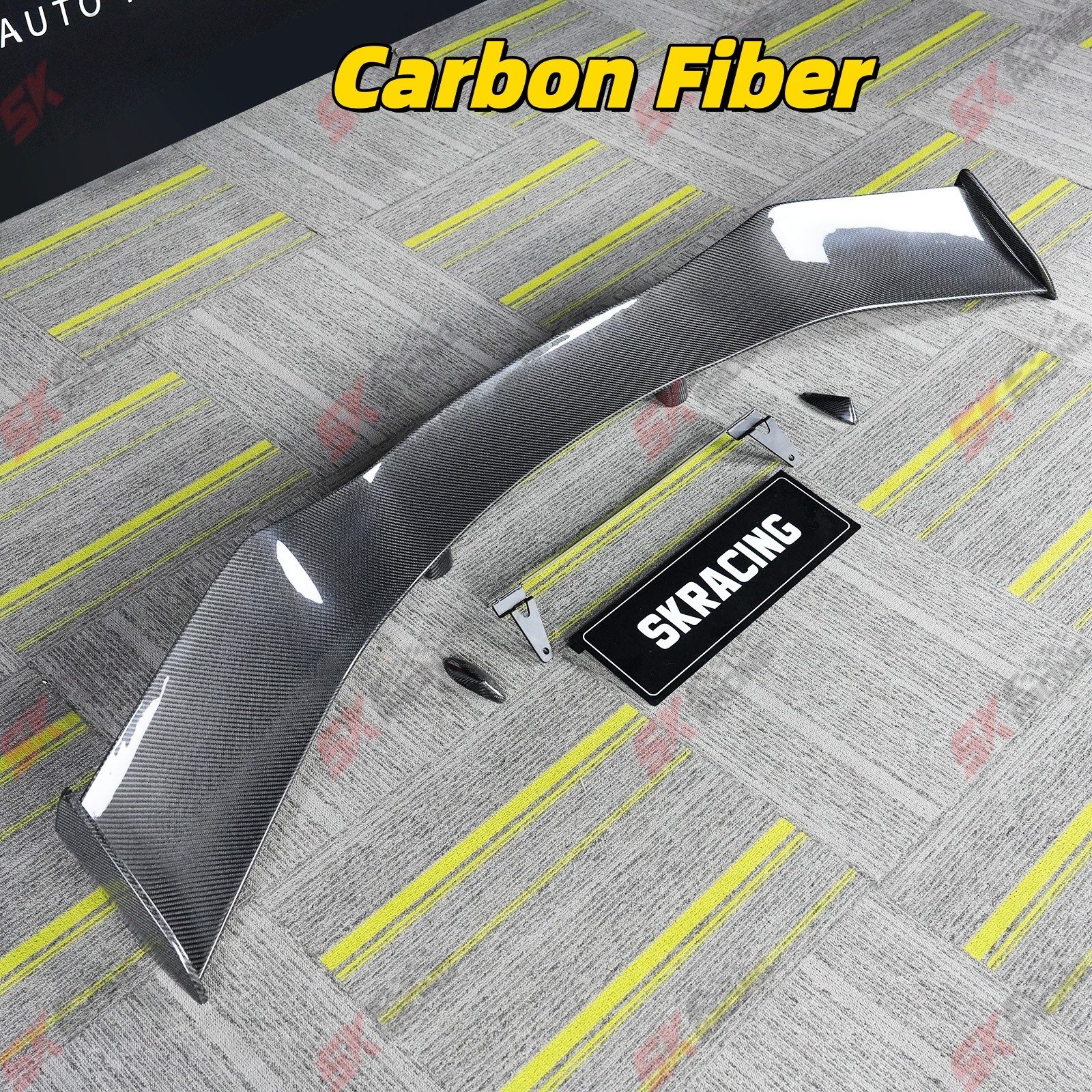 For Chevrolet Corvette C8 Stingray Z51 Unpainted/Carbon Fiber Rear Spoiler Wing