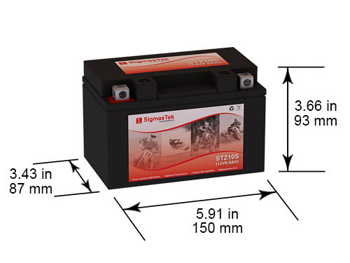 SigmasTek STZ10S Battery Replacement for Honda CBR600F4i, 600RR 600CC 2001-2016