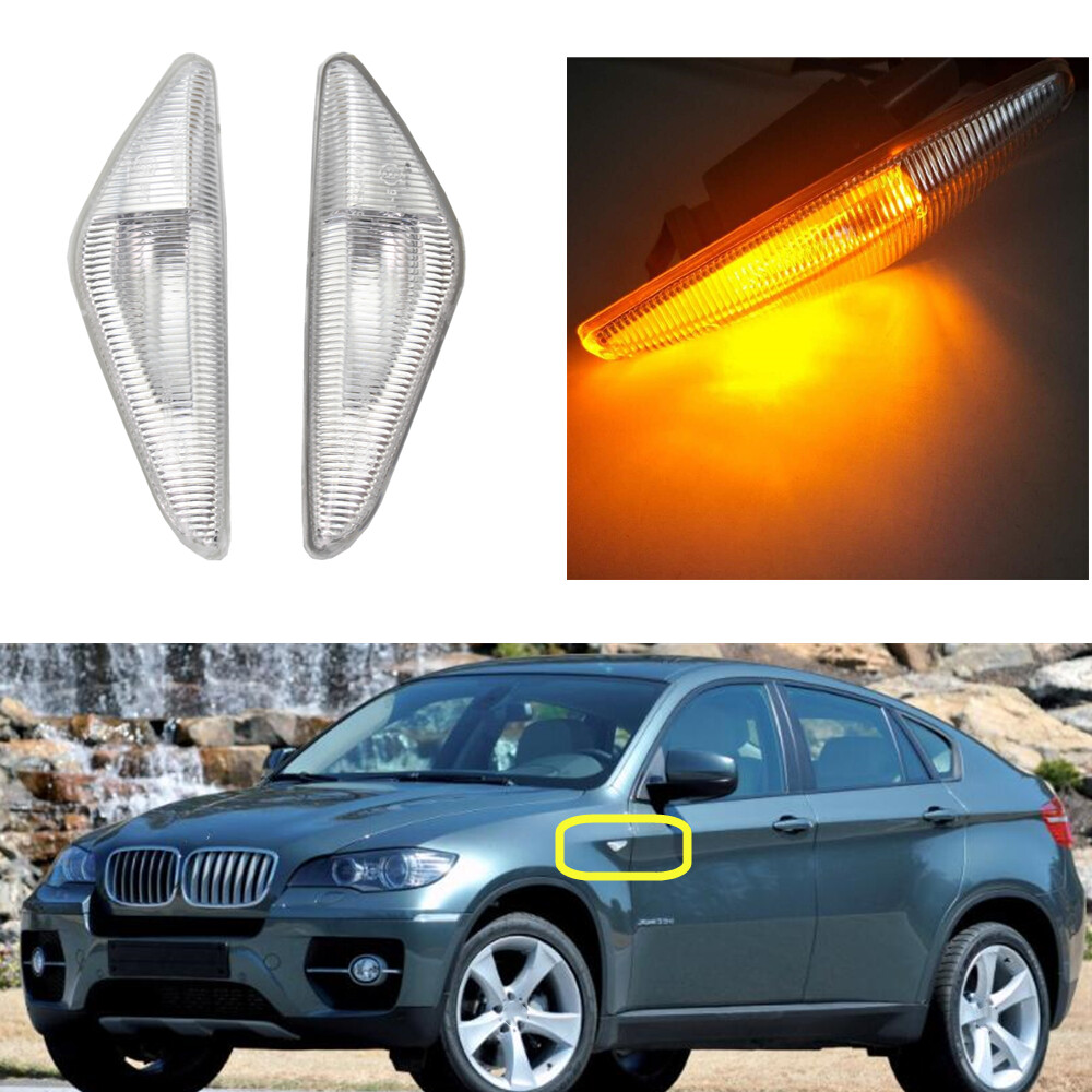 2pcs For BMW X6 E71 E72 2008 2009-2014 Side Marker Indicator Turn Signal Light