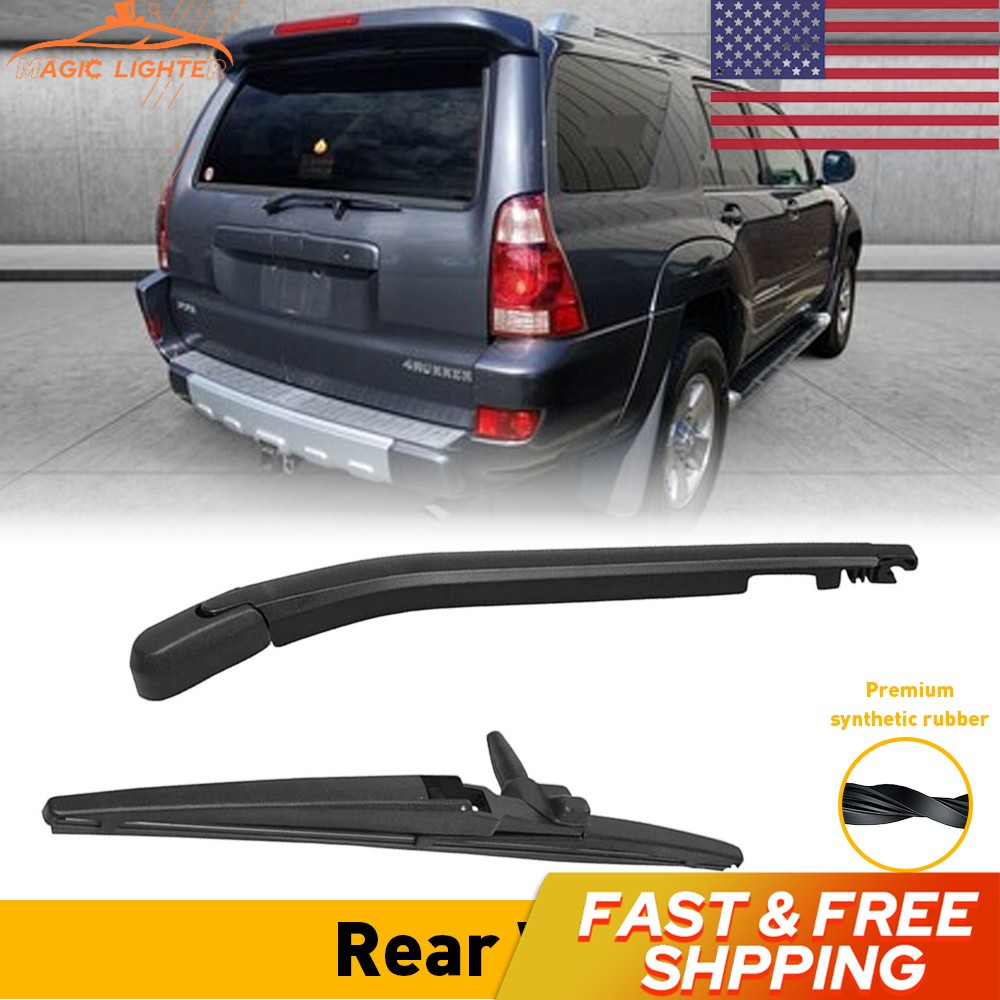Rear windowshield glass Wiper Arm & Blade Fit 4RUNNER black Toyota ABS+ RUBBER