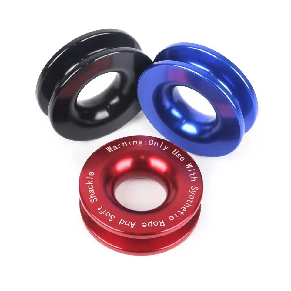 Heavy Duty Recovery Ring Snatch Block Pulley w/ Soft Shackle Tow Winch Rope