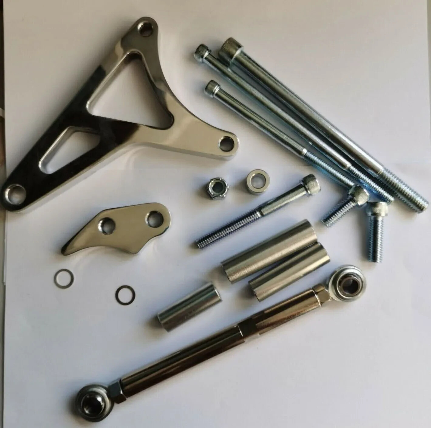 SBF Small Block Ford 289 302 Polished Aluminum Alternator Bracket Kit Bolts 5.0L